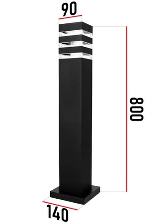 Lampa Ogrodowa Stojąca Słupek E27 LX- 910 Czarna 80cm LEDLUX