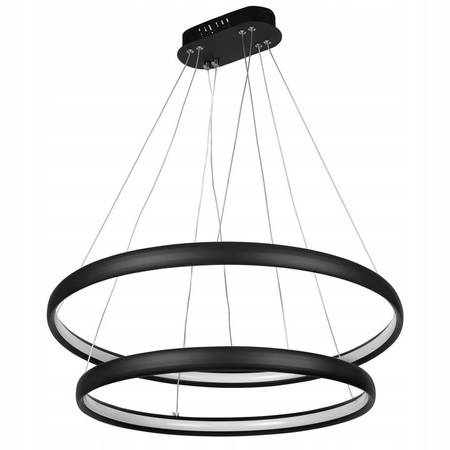 Lampa Sufitowa Wisząca LED Dwa Okręgi LX- 931 102W Czarna  3000-6000K LEDLUX