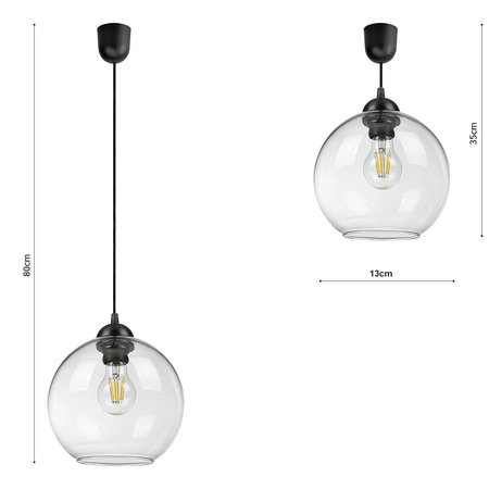 Lampa Wisząca LX-1302 Czarna 1x E27 LEDLUX