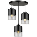 Lampa Wisząca LX- 1276 Czarna 3x E27 LEDLUX