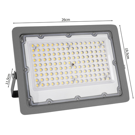 Halogen LED Statyw Budowlany Naświetlacz 2x100W / 200W 20000lm Stojak biała neutralna LEDLUX