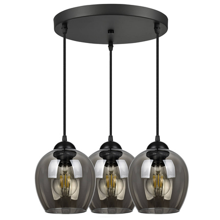 Lampa Wisząca LX- 1283 Czarna 3x E27 LEDLUX