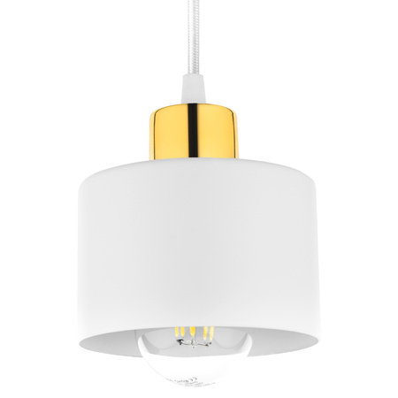 Lampa sufitowa zwis biała złota 1x E27 nowoczesna LX-1037 LEDLUX