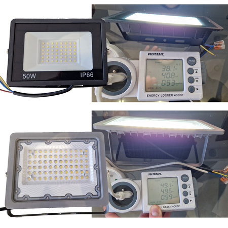 Halogen LED Statyw Budowlany Naświetlacz 1x50W / 50W 5000lm Stojak biała neutralna LEDLUX