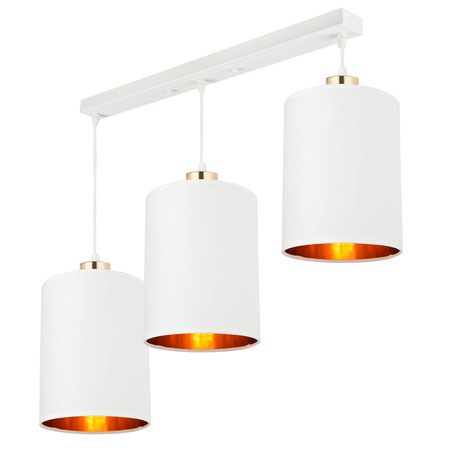 Lampa Wisząca LX- 1309 Biała + Złoto 3x E27 LEDLUX