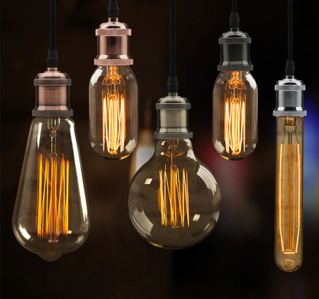 Oprawa Dekoracyjna E27 Vintage czarna metalowa LEDLUX