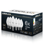 6x Żarówka LED E14 B35 12W = 110W 1000lm 3000K LEDLUX