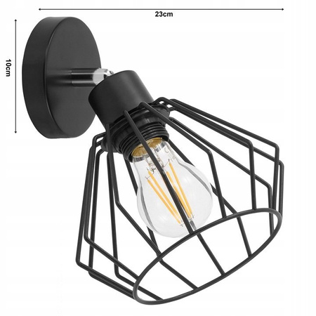 Kinkiet Lampa Ścienna LX- 1364 Czarna  1x E27 LEDLUX