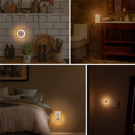 Lampka Nocna LED Wtyczkowa do Kontaktu LN-001 BIAŁA  LEDLUX