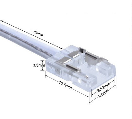 Złączka Jednostronna do Taśm COB z Przewodem 8mm LEDLUX