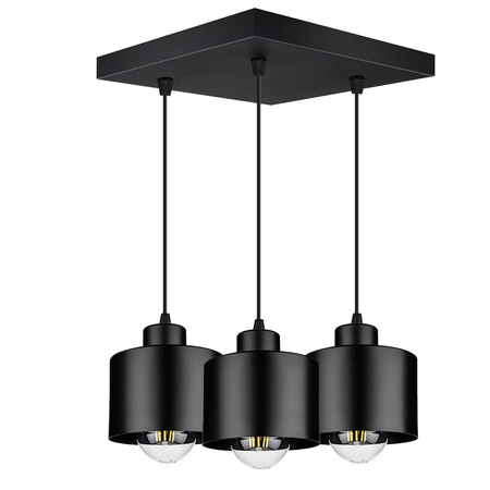 Lampa Wisząca LX- 1119 Czarna 3x E27 LEDLUX