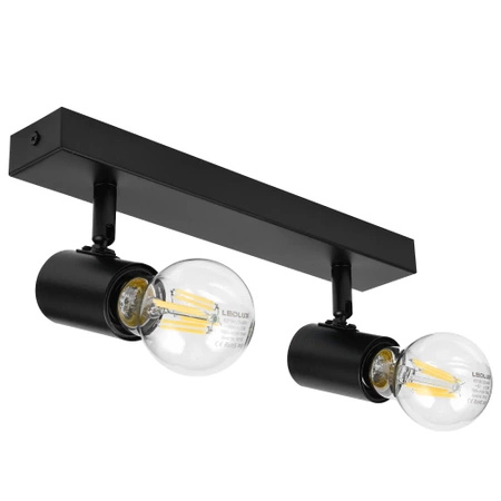 Oprawa Sufitowa Natynkowa Reflektor Listwa LX1065 BLACK  2x E27 LEDLUX