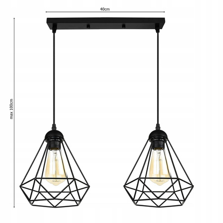 Lampa Wisząca LX- 1051 Czarna 2x E27 LEDLUX