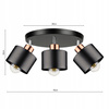 Lampa Sufitowa LX- 1040 Czarna + Miedź 3x E27 LEDLUX