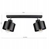 Lampa Sufitowa LX- 1107 Czarna 2x E27 LEDLUX