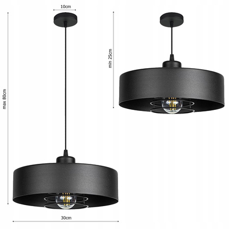 Lampa Wisząca LX- 1127 Czarna 1x E27 LEDLUX