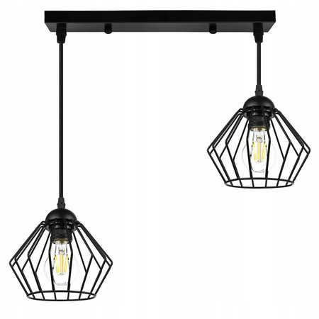 Lampa Wisząca LX- 1046 Czarna 2x E27 LEDLUX