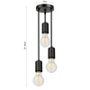 Lampa Wisząca LX- 1319 Czarna 3x E27 LEDLUX