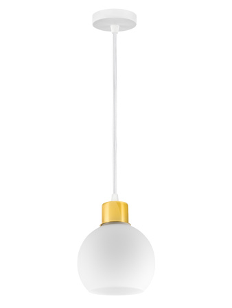 Lampa sufitowa zwis biała złota 1x E27 nowoczesna LX-1063 LEDLUX