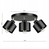 Lampa Sufitowa LX- 1040 Czarna 3x E27 LEDLUX