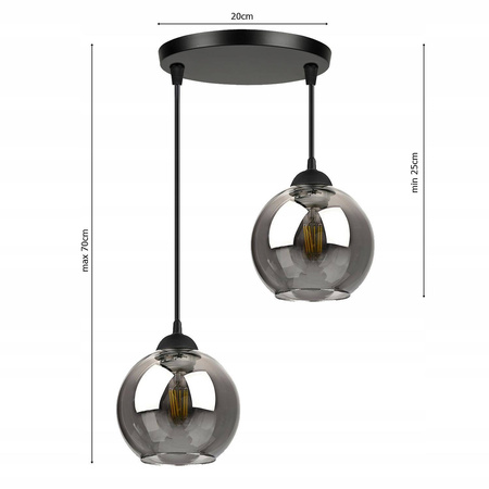 Lampa Wisząca LX- 1216 Czarna 2x E27 LEDLUX