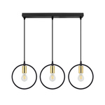 Lampa Wisząca LX-1362 Czarna+ Złoto 3x E27 LEDLUX