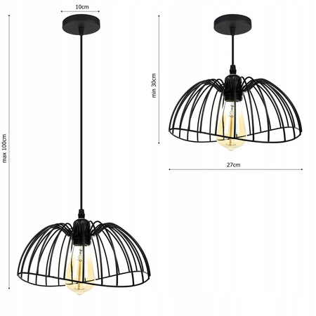 Lampa Wisząca LX- 1173 Czarna 1x E27 LEDLUX