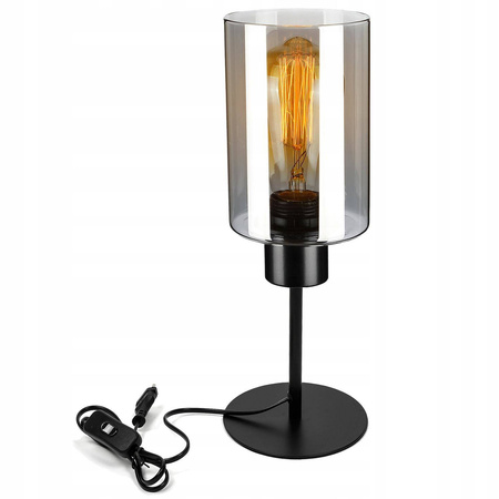 Lampka Nocna Biurkowa Stołowa LX- 1801 Czarna 1x E27 LEDLUX