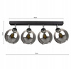 Lampa Sufitowa LX- 1194 Czarna 4x E27 LEDLUX