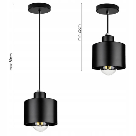 Lampa Wisząca LX- 1037 Czarna 1x E27 LEDLUX