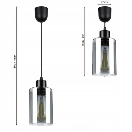 Lampa Wiszaca LX- 1219 Czarna 1x E27 LEDLUX