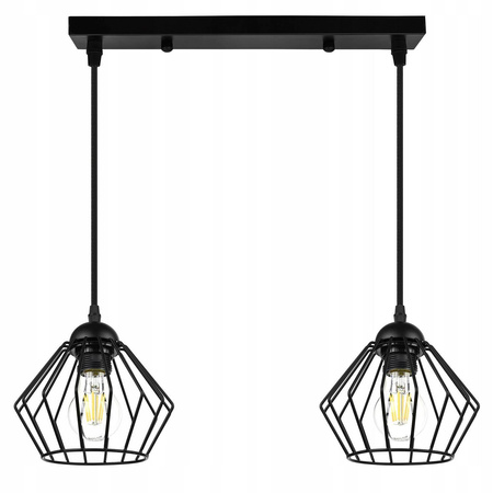 Lampa Wisząca LX- 1046 Czarna 2x E27 LEDLUX