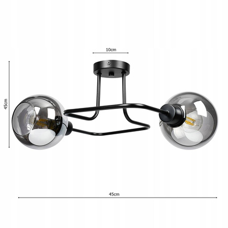 Lampa Sufitowa LX- 1210 Czarna 2x E27 LEDLUX