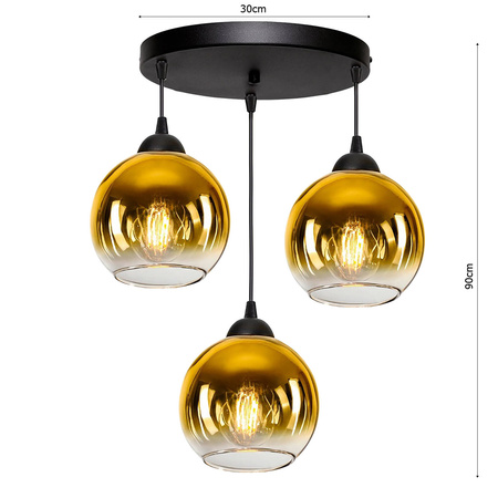 Lampa Wisząca LX-1316 Żółta 3x E27 LEDLUX