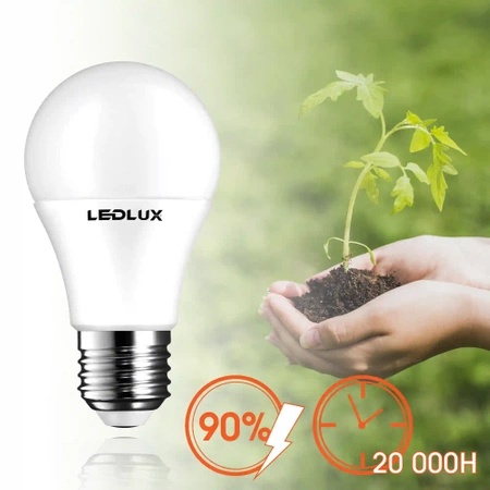 6x Żarówka LED E27 A60 10W = 100W 1000lm 6000K biała zimna LEDLUX