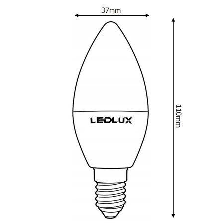 Żarówka LED E14 B35 8W = 75W 700lm 6000K biała zimna LEDLUX