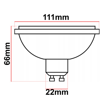 Żarówka LED GU10 ES111 AR111 15W = 140W 1500lm 3000K biała ciepła LEDLUX