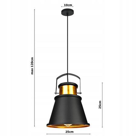 Lampa Wisząca LX- 1170 Czarna 1x E27 LEDLUX