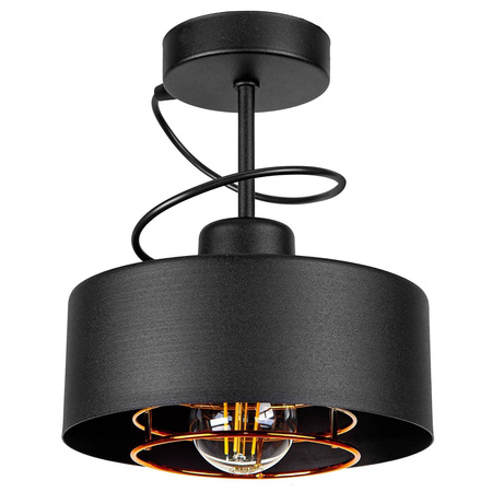 Lampa Sufitowa LX- 1259 Czarna + Miedź 1x E27 LEDLUX