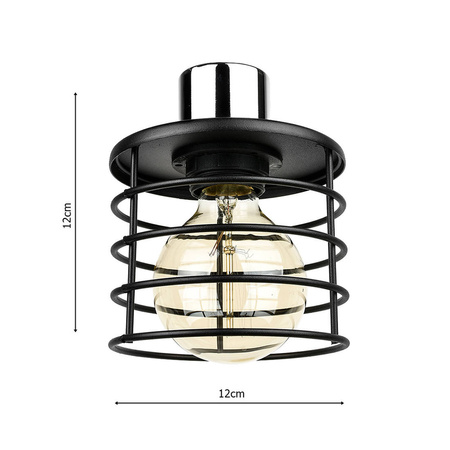 Kinkiet Lampa Ścienna LX- 1076 Czarna + Chrom 1x E27 LEDLUX