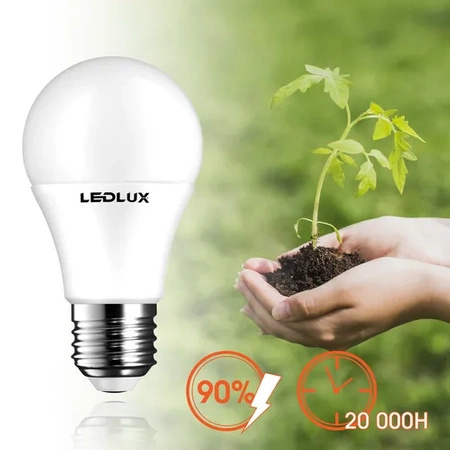 Żarówka LED E27 A60 10W = 100W 1000lm 6000K biała zimna LEDLUX