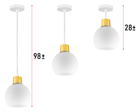 Lampa sufitowa zwis biała złota 1x E27 nowoczesna LX-1063 LEDLUX