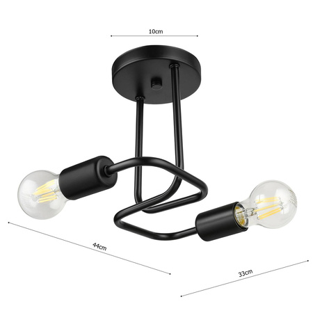 Lampa Sufitowa LX- 1322 Czarna 2x E27 LEDLUX