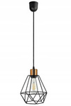 Lampa Wisząca LX- 1312 Czarna + Miedź 1x E27 LEDLUX