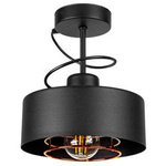 Lampa Sufitowa LX- 1259 Czarna + Miedź 1x E27 LEDLUX