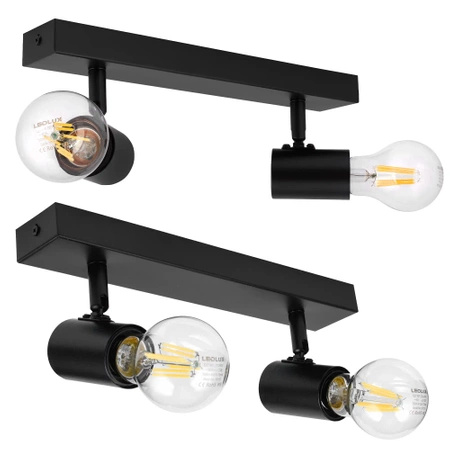 Oprawa Sufitowa Natynkowa Reflektor Listwa LX1065 BLACK  2x E27 LEDLUX