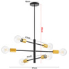 Lampa Sufitowa LX- 1416 Czarna + Złoto 6x E27 LEDLUX