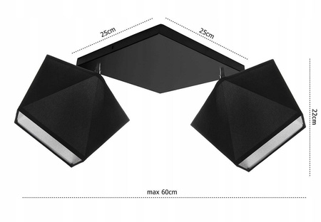 Lampa Sufitowa LX- 1016 Czarna 2x E27 LEDLUX