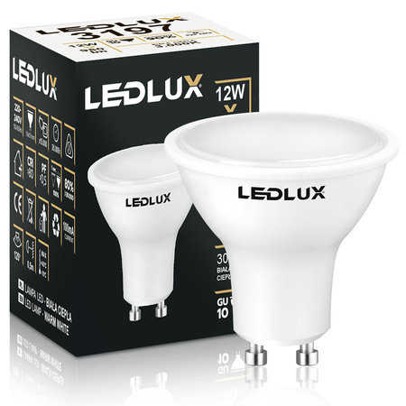 Żarówka LED GU10 12W = 95W  3000K LEDLUX