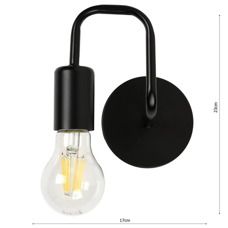 Kinkiet Lampa Ścienna LX- 1323 Czarna  1x E27 LEDLUX